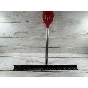 Tovolo Slotted Spoon Red Silicone Stainless Steel Handle Kitchen Utensil‎ 12.5"